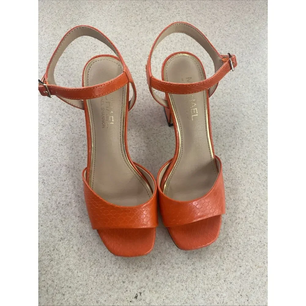 MICHAEL By Michael Shannon Orange Women’s Size 7 1/2 Strappy Heels 🔥🔥